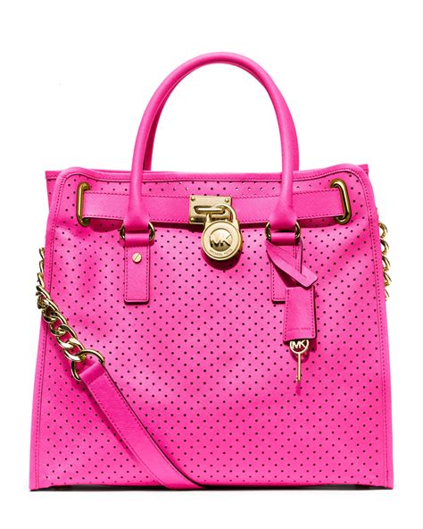 michael kors pink large hamilton tote|Michael Kors Hamilton large satchel.